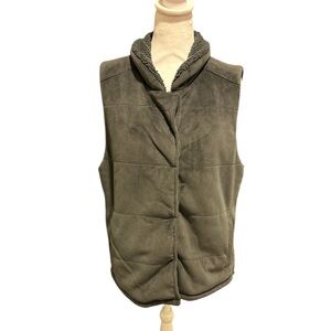 Corduroy faux fur vest jacket